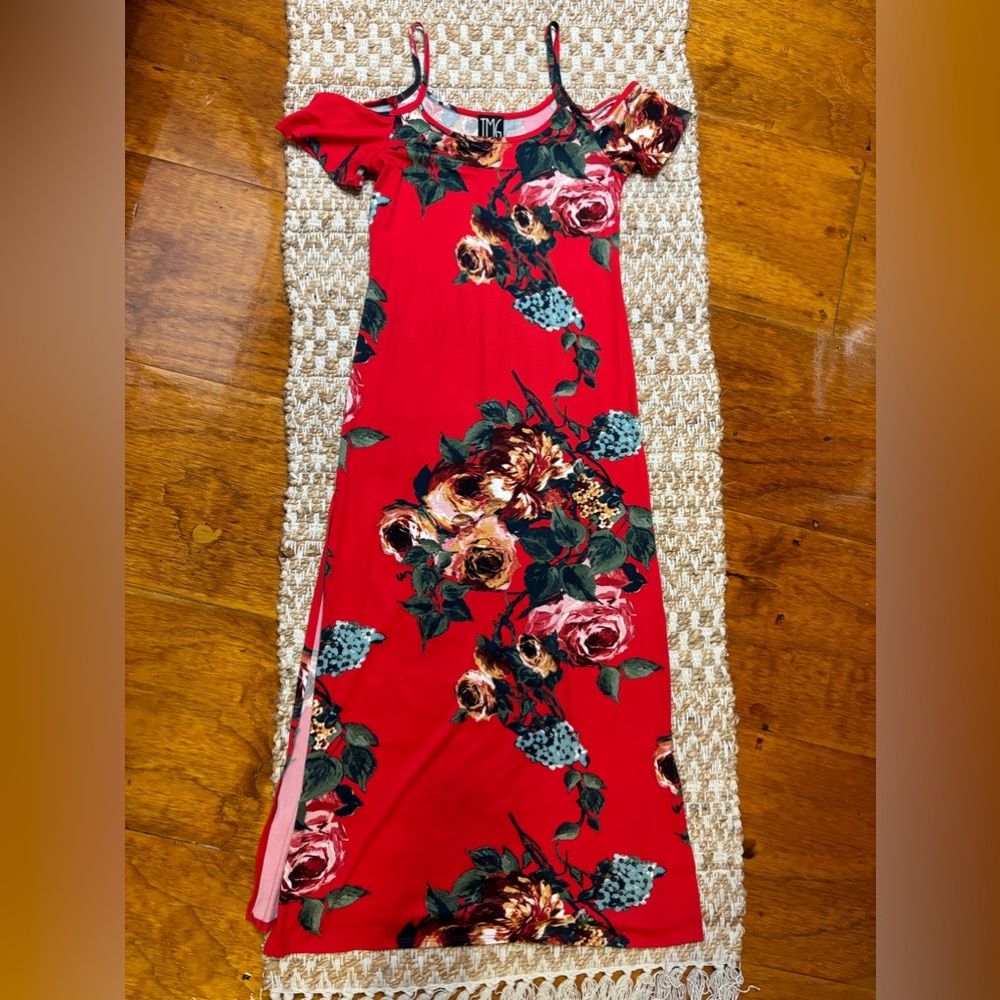 Sexy Cold Shoulder Side Slit Dress